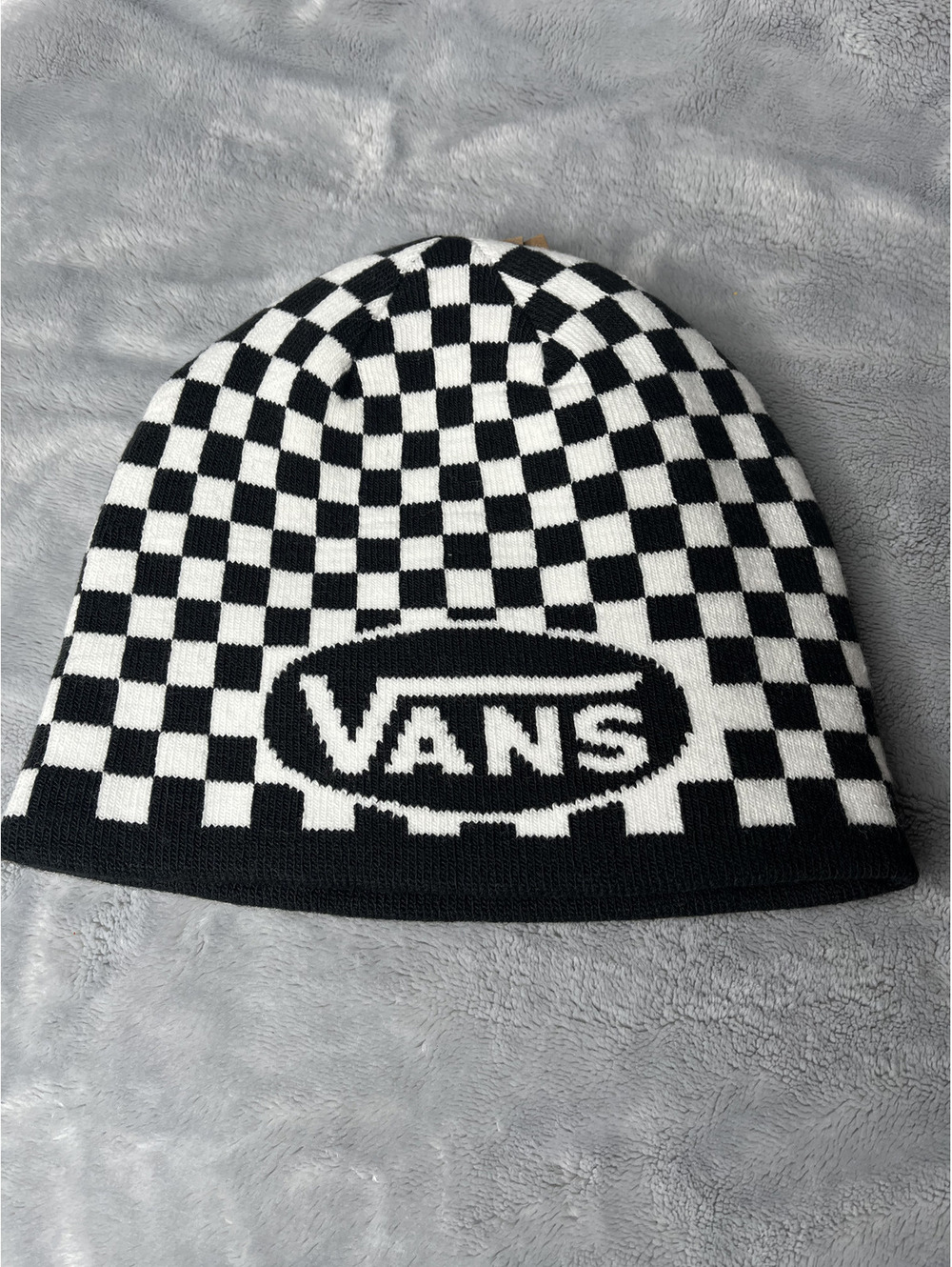NWT Vans Black/White Checkered/Reversible Beanie Size One Size